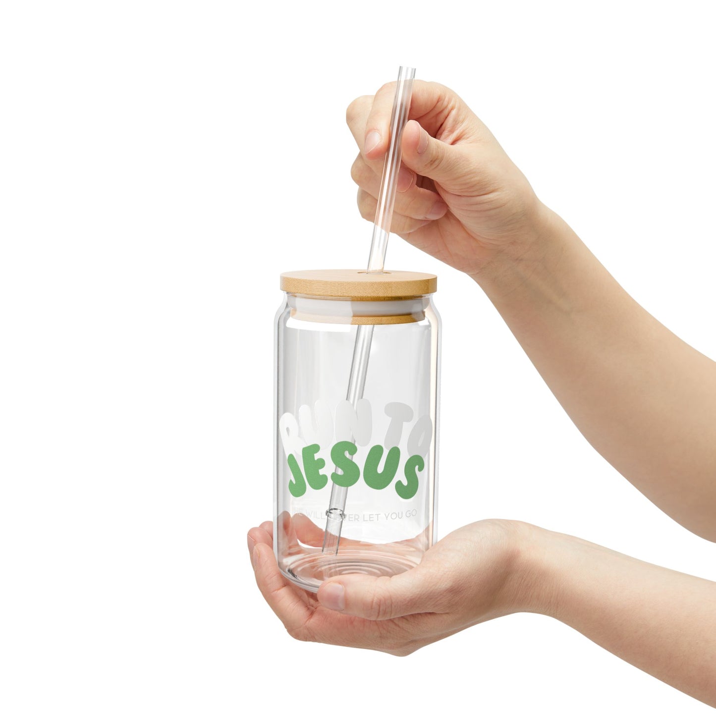 Run to Jesus Glass Cup